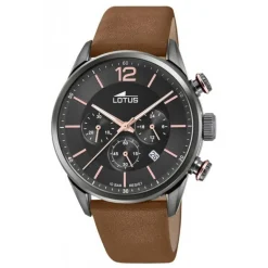 Montre Lotus L18687-2 - CHRONO Dateur,Chronographe Cuir Marron Cadran Noir Homme