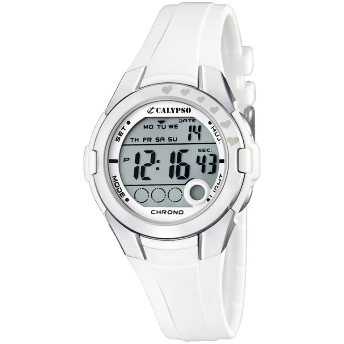 Montre Mixte Calypso Junior K5571-1 - Bracelet Silicone Blanc