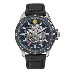 Montre pour homme 668116 avec bracelet en cuir noir