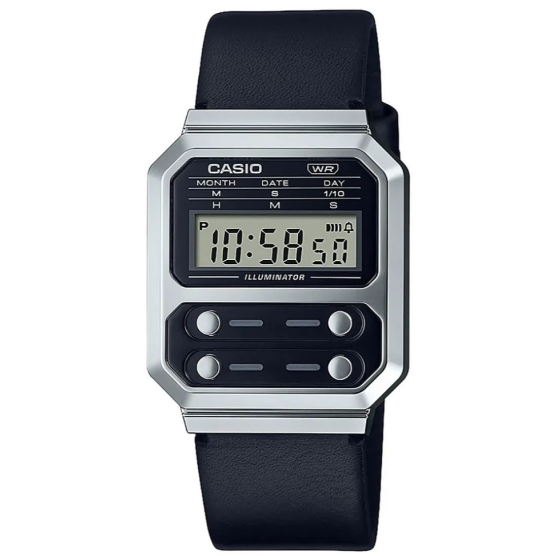 Montre pour homme avec bracelet en cuir noir
