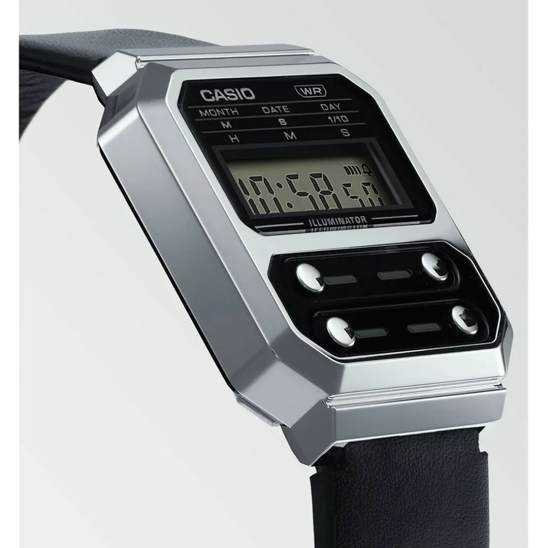Montre pour homme avec bracelet en cuir noir