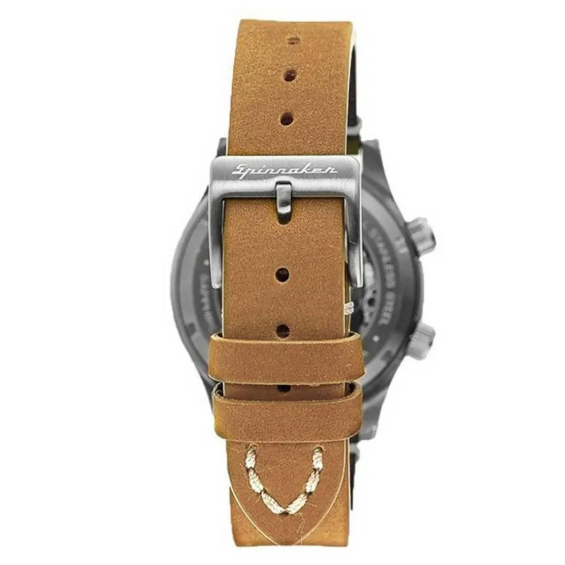 Montre Spinnaker SP-5062-05 - BRADNER Automatique Boîtier Acier Acier Bracelet Cuir Marron Cadran Bleu Homme