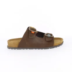 Mules double brides En Cuir - Marron