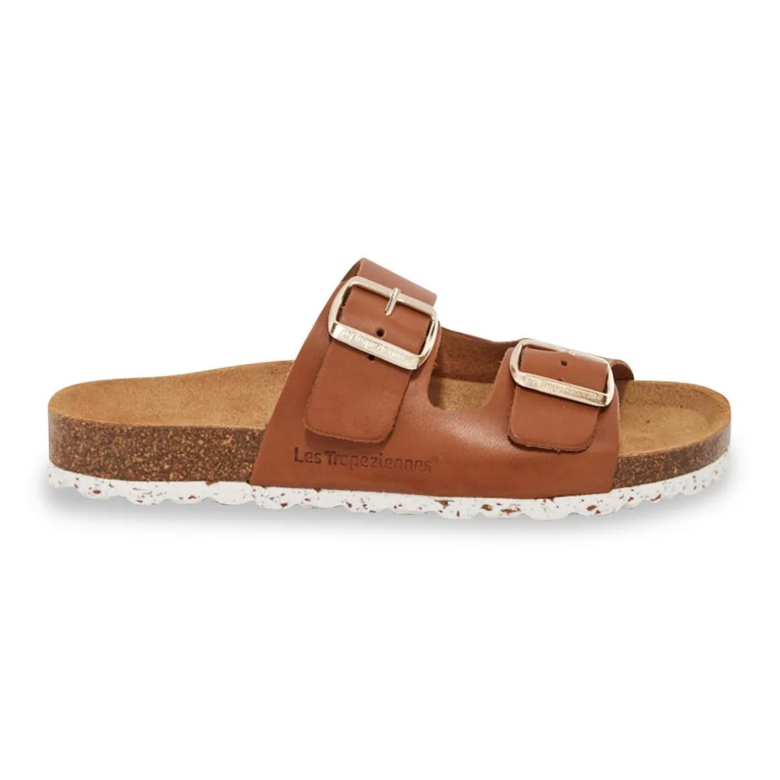 Mules plates femme ZATIX marron en cuir
