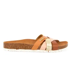 Mules plates femme ZIRIA marron en cuir