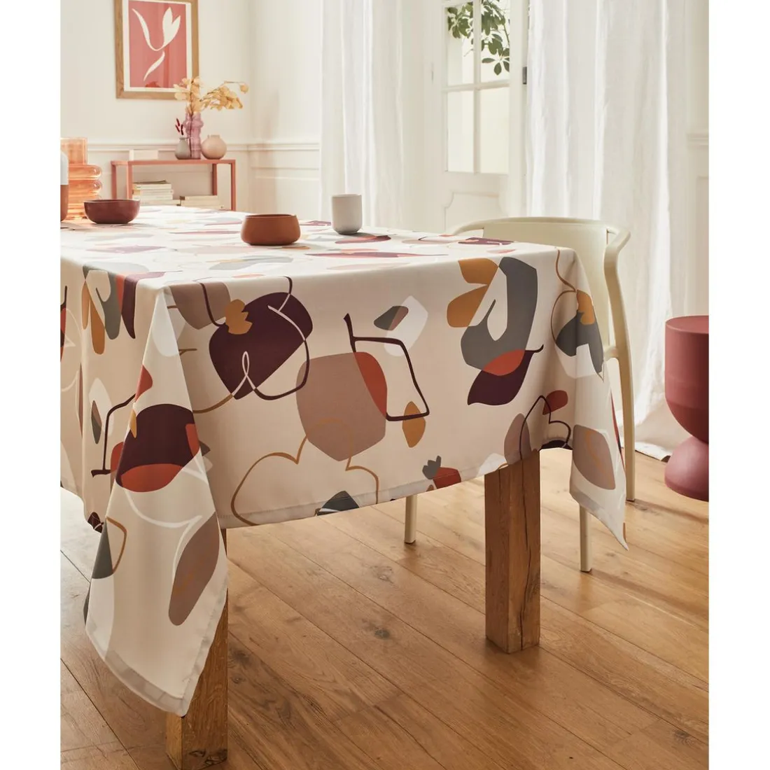 Nappe BLISS Beige Bachette Imprimé Polyester