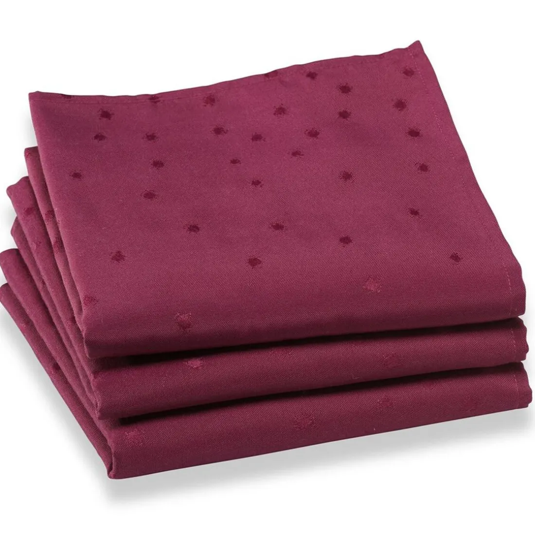 Nappe damassée à pois MEGGUI 180cm violet prune
