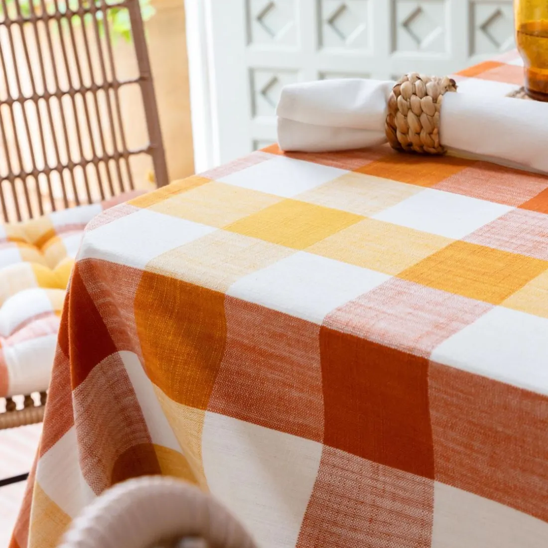 Nappe en coton AFRIOL orange terracotta