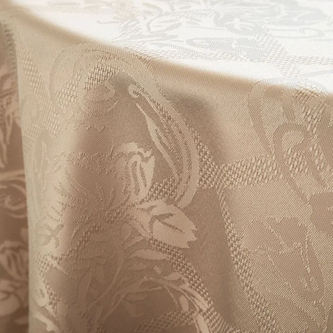 Nappe jacquard damassée - 100% polyester Nydel® -beige