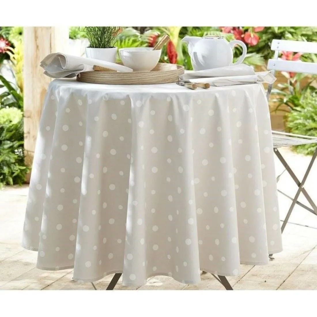 Nappe micro-enduite à pois - Beige