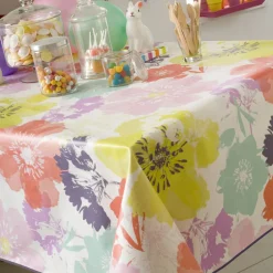 Nappe Rectangle Aquarelle Toile Ciree Multicolore
