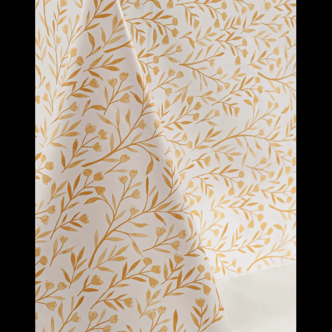 Nappe Rectangle Avoine Toile Ciree Jaune