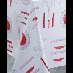 Nappe Rectangle Ethnic Kitchen Toile Ciree Rouge