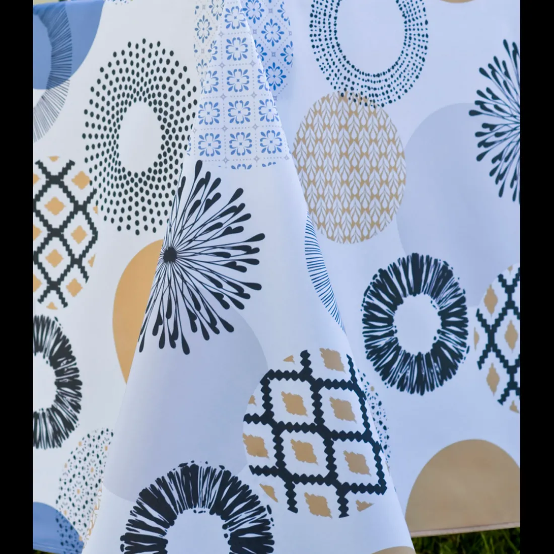 Nappe Rectangle Neptune Toile Ciree Curry