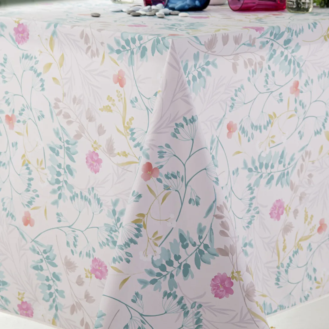 Nappe Rectangle Noelia Toile Ciree Vert