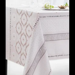 Nappe Rectangle Ottawa Toile Ciree Beige