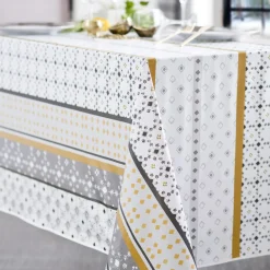 Nappe Rectangle Riviera Toile Ciree Gris