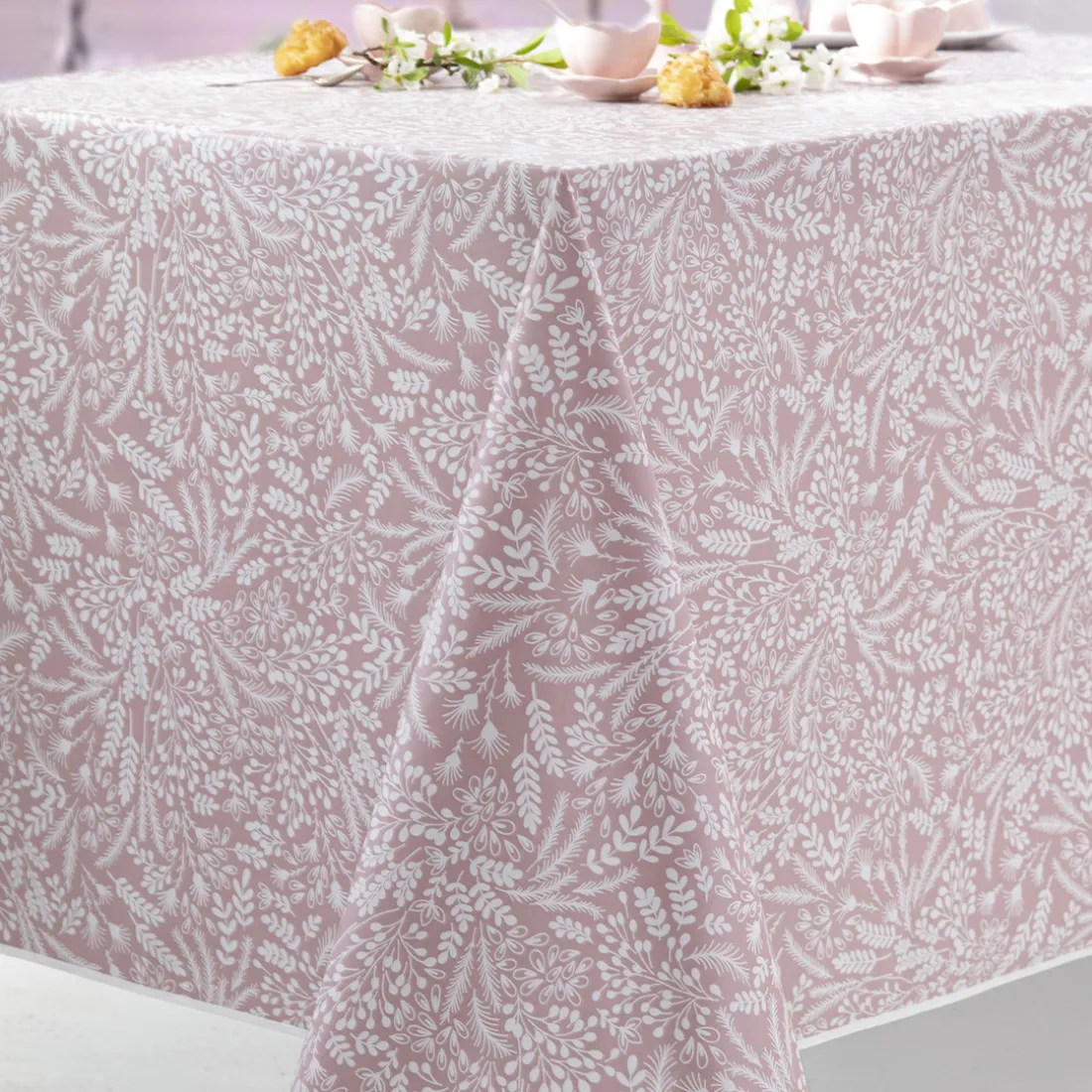 Nappe Rectangle Soleane Toile Ciree Rose