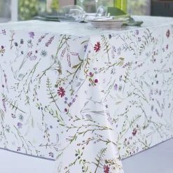 Nappe rectangle TOILE CIREE Menthe