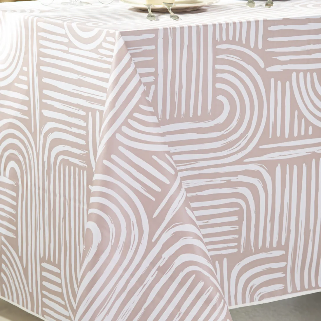 Nappe Rectangle Zao Toile Ciree Beige
