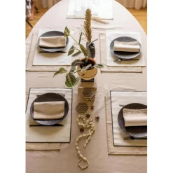 Nappe recyclée Delia Naturel 170 x 250