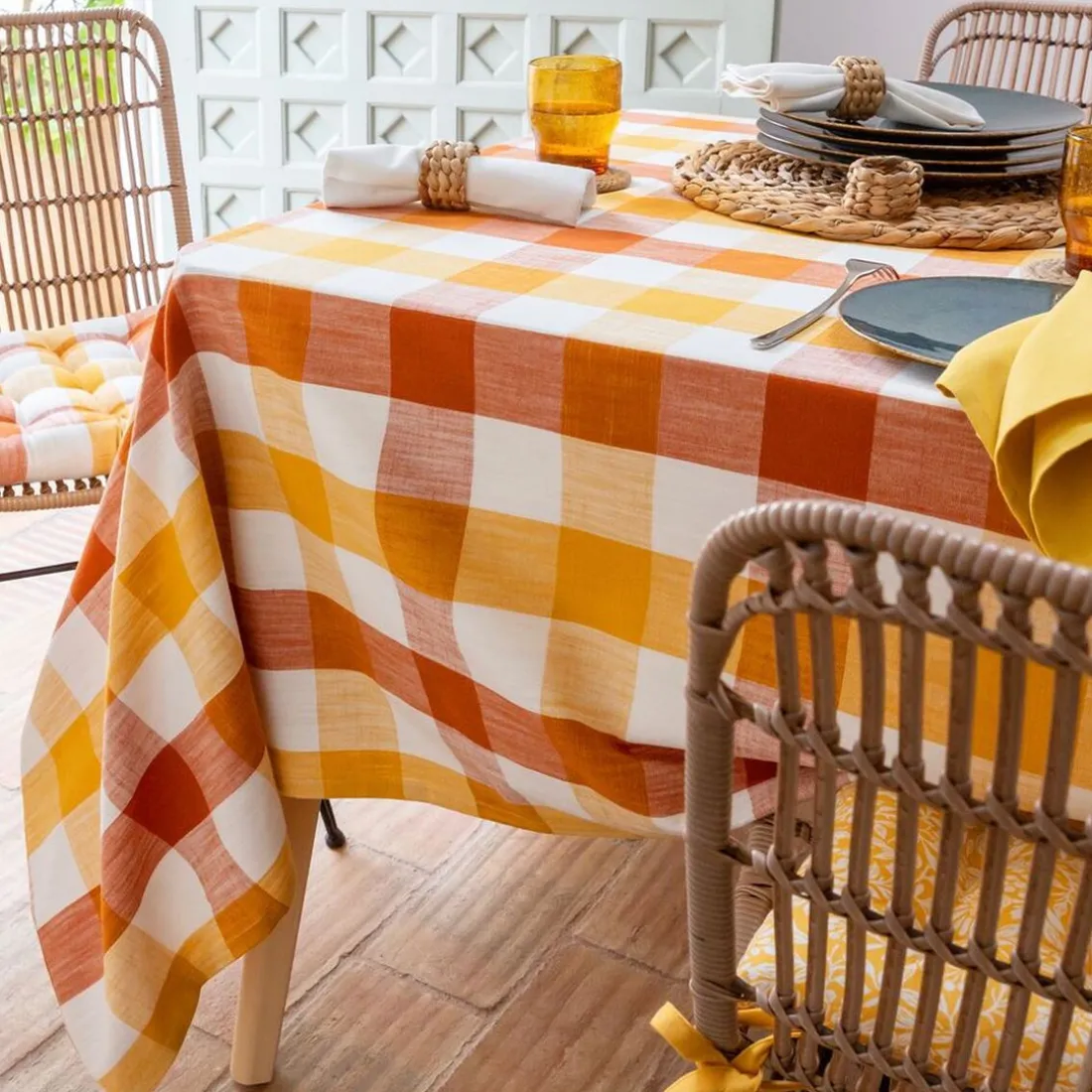 Nappe ronde AFRIOL orange terracotta D150