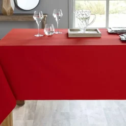 Nappe ronde LONA 180 cm rouge