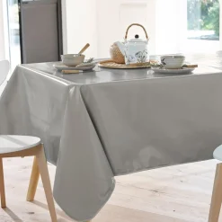 Nappe toile cirée MUZIKA ø gris perle