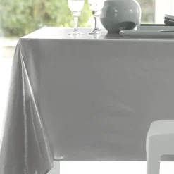 Nappe toile cirée MUZIKA ø gris perle