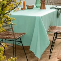 Nappe ultra douce ronde 180 cm PEACHSKIN - bleu céladon