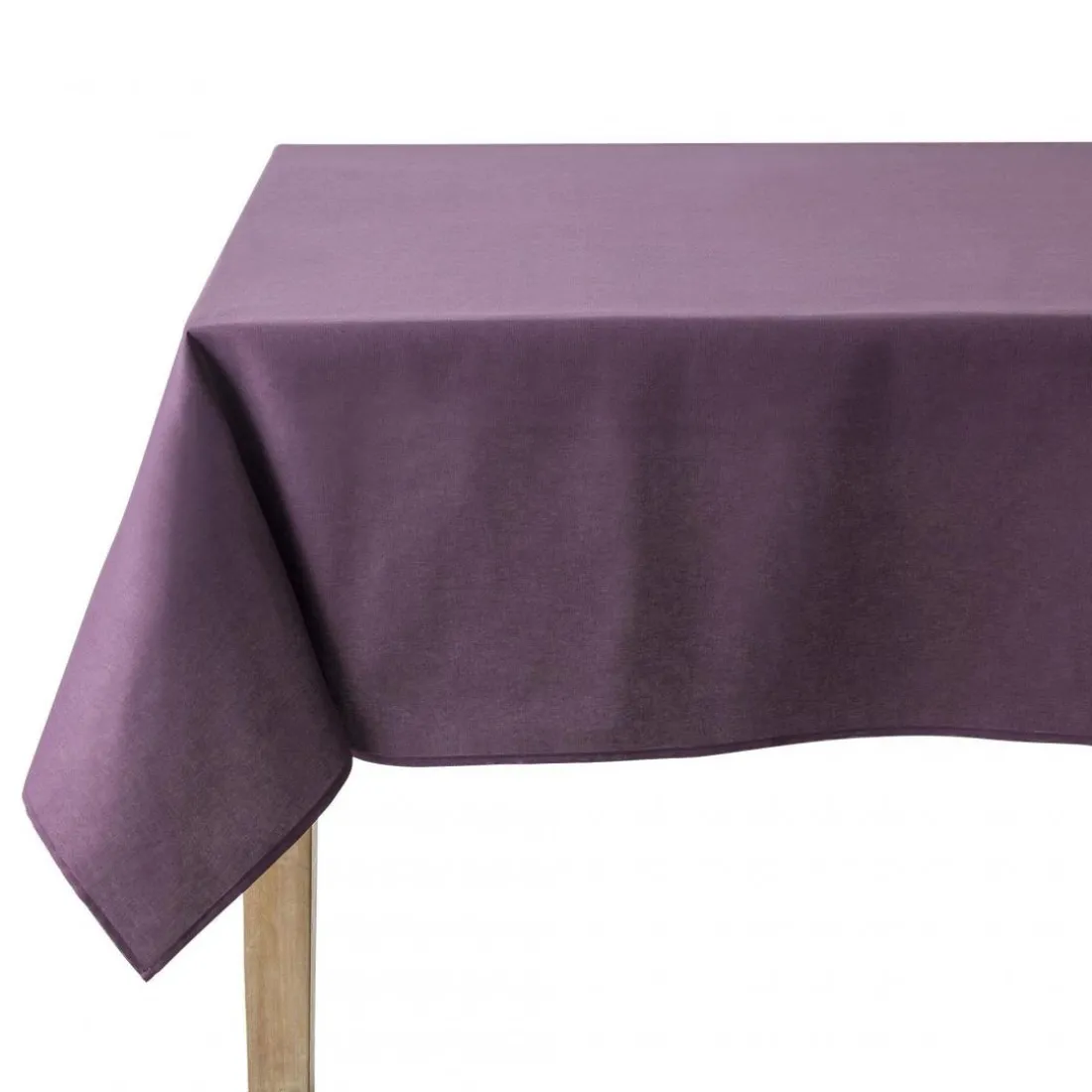 Nappe unie en coton traitée Teflon, Made in France CAMBRAI violet