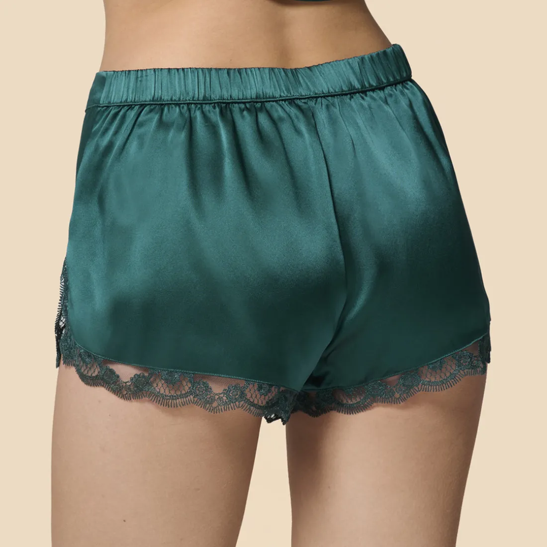 Nightshort - Emeraude vert en soie