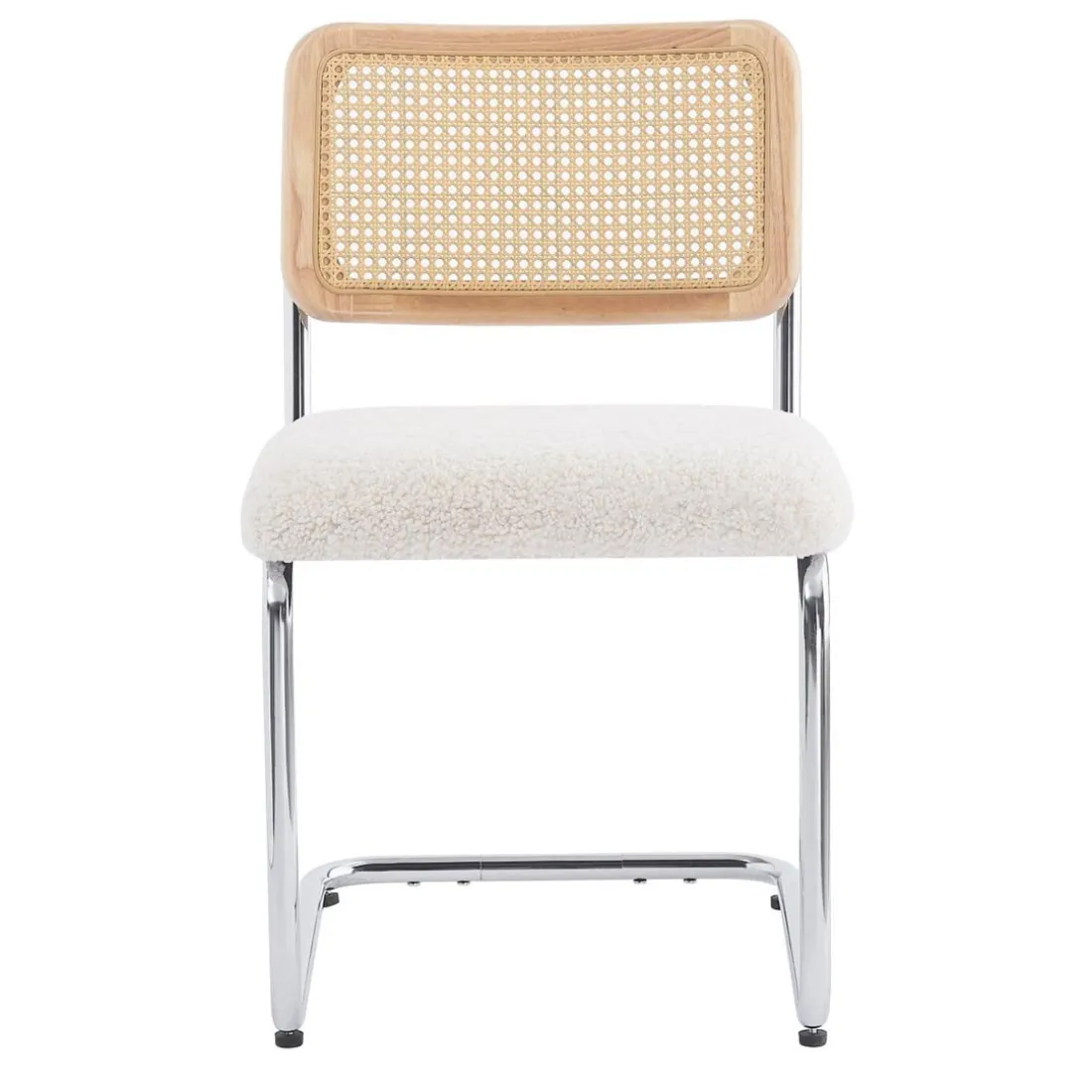 Nordlys - Lot de 2 Chaises de Salle a Manger Industrielles Metal Cannage Rotin