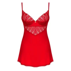 Nuisette babydoll et string rouge