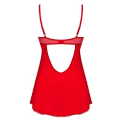 Nuisette babydoll et string rouge