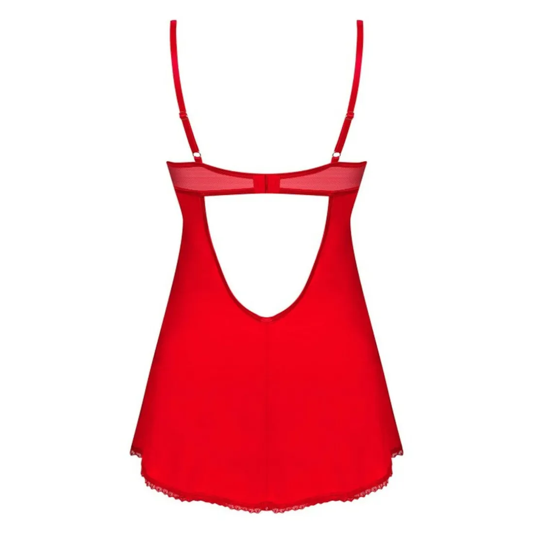 Nuisette babydoll et string rouge