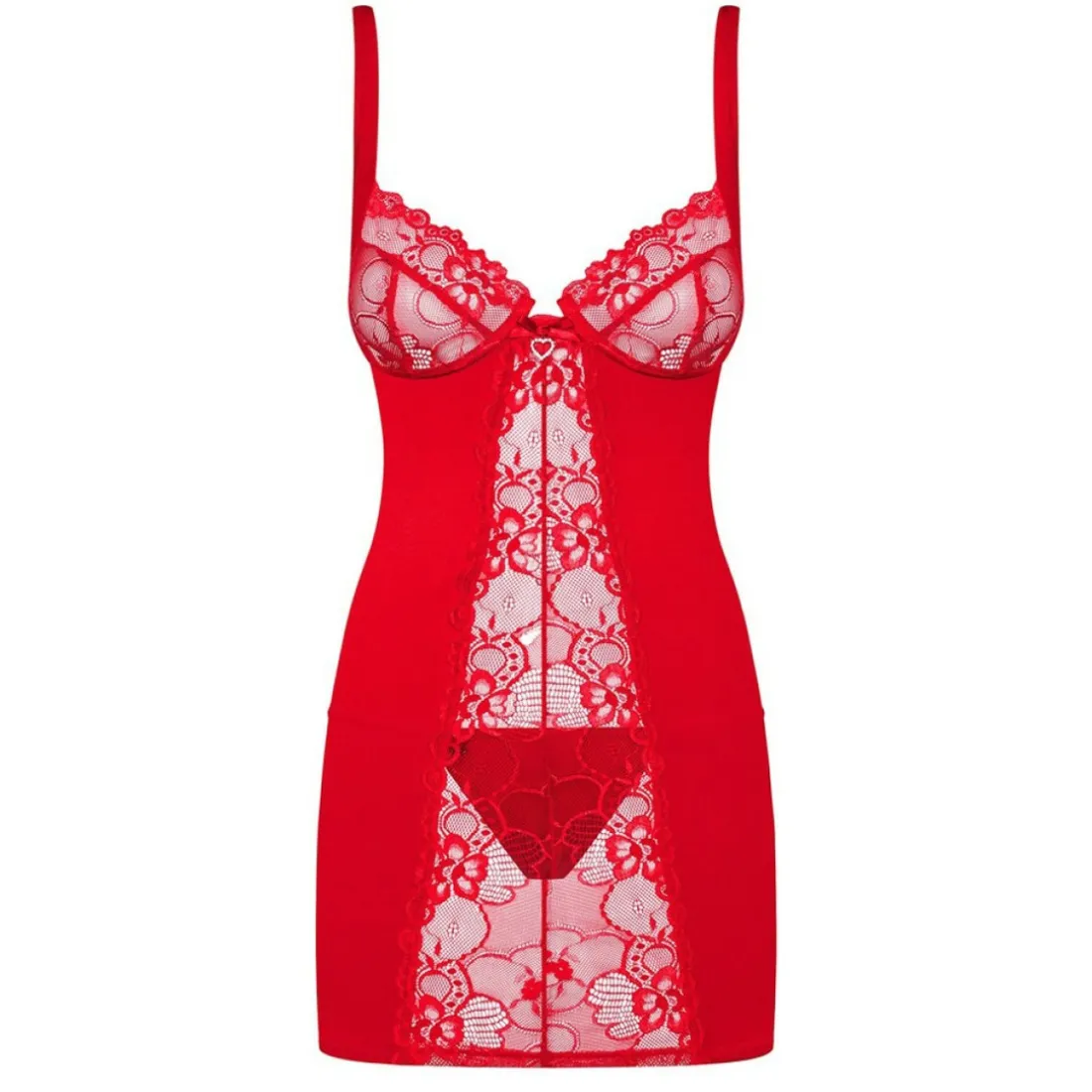 Nuisette dentelle rouge