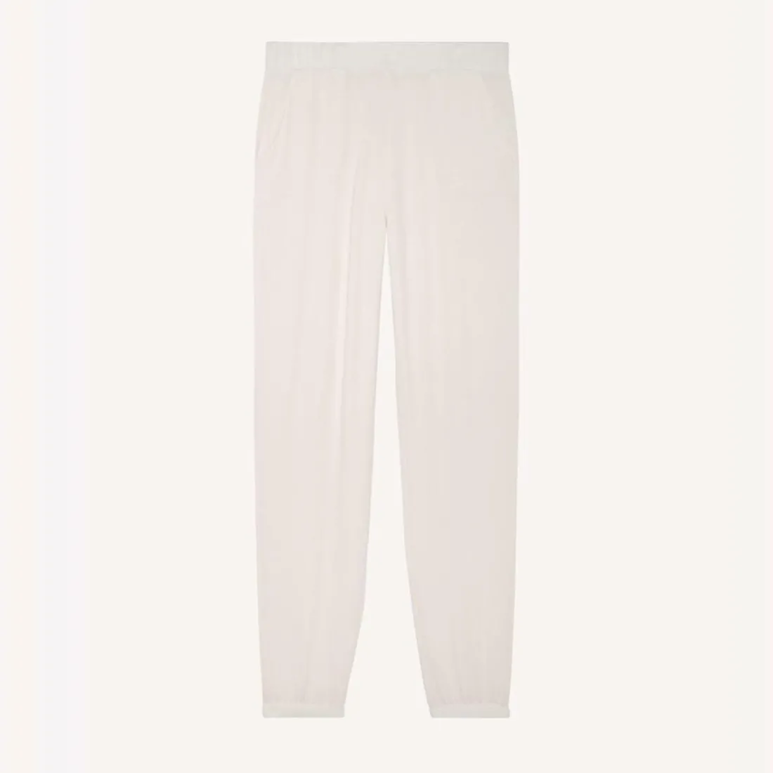Ocea pantalon fluide coupe droite blanc en viscose