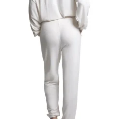 Ocea pantalon fluide coupe droite blanc en viscose