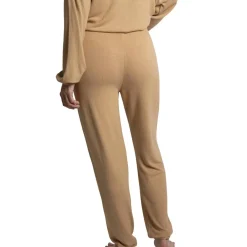 Ocea pantalon fluide coupe droite marron en viscose