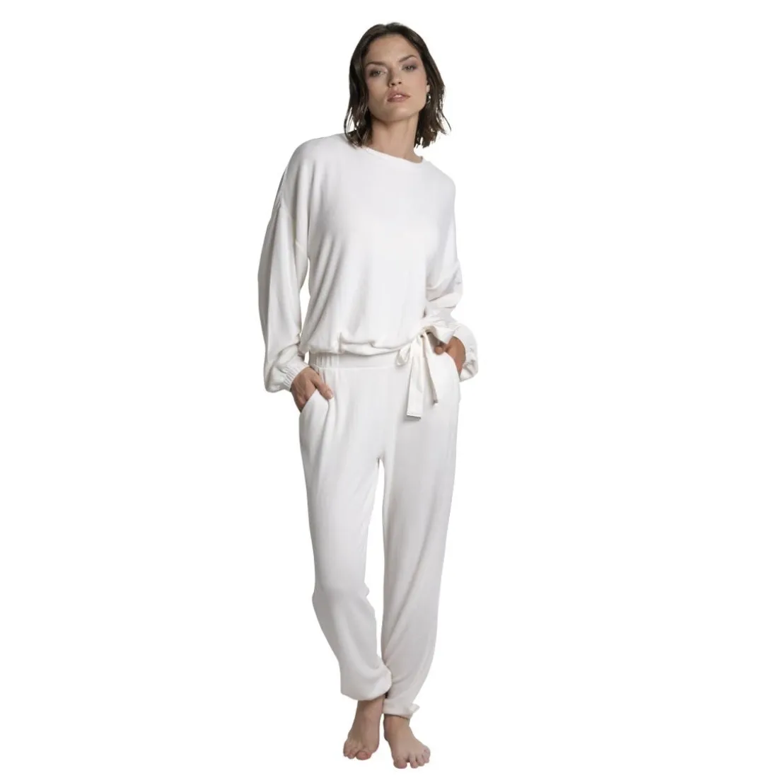 Ocea t-shirt manches longues blanc en viscose