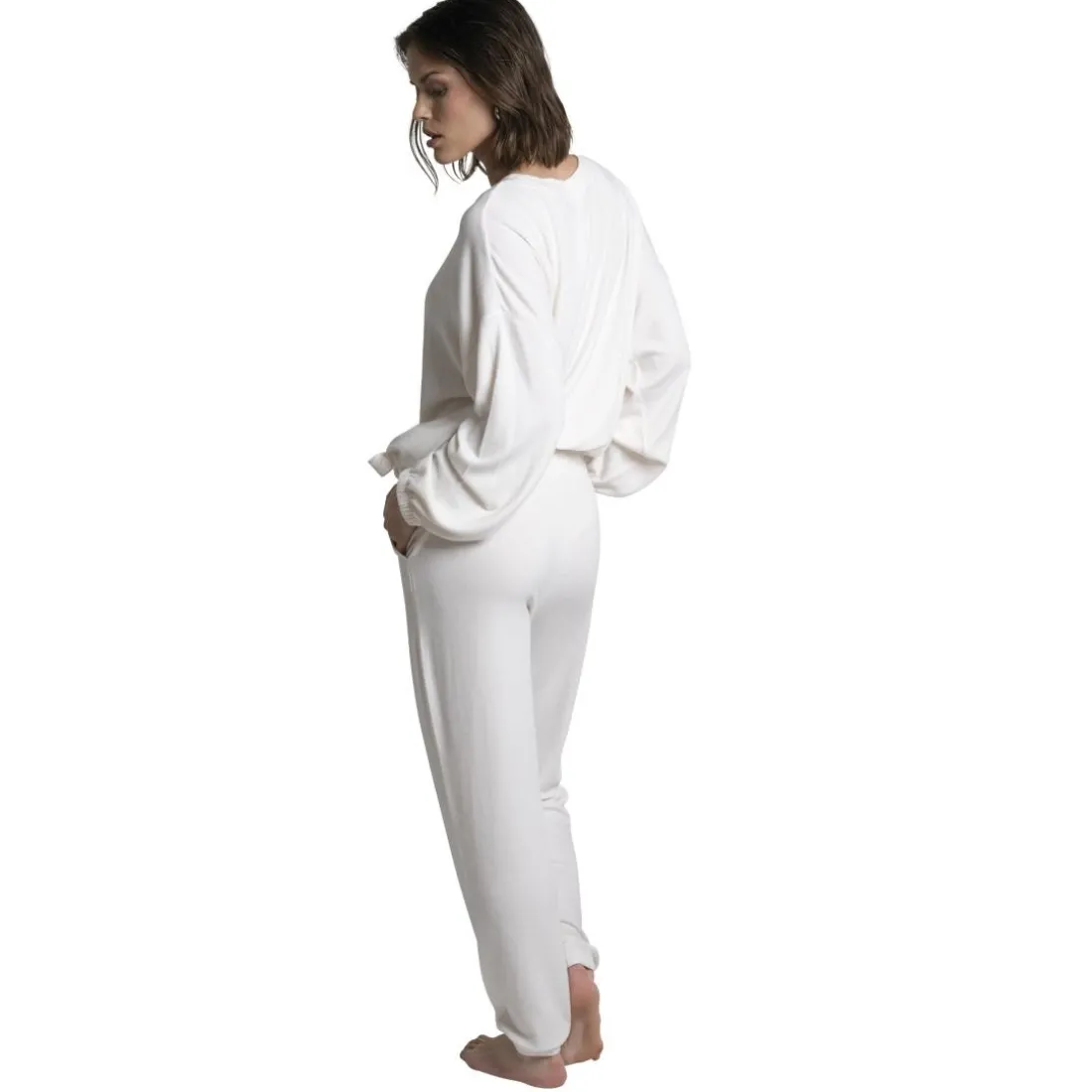 Ocea t-shirt manches longues blanc en viscose