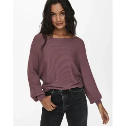Onladaline L/S Short Pullo Knt Noos rose cuivré en viscose Tess