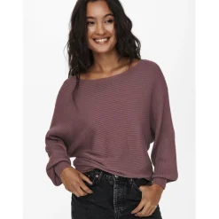 Onladaline L/S Short Pullo Knt Noos rose cuivré en viscose Tess