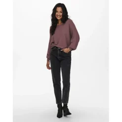 Onladaline L/S Short Pullo Knt Noos rose cuivré en viscose Tess