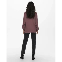 Onladaline L/S Short Pullo Knt Noos rose cuivré en viscose Tess