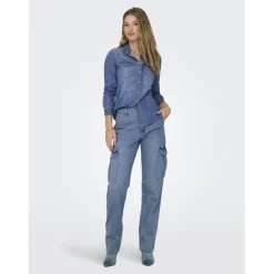 Onlalexa L/S Dnm Shirt Ana Noos bleu denim en coton