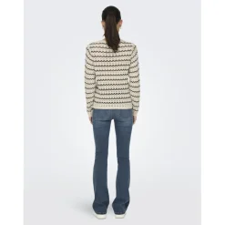 Onlasa Ls Structure O-Neck Noos Knt noir en coton Nell