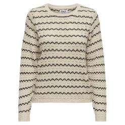 Onlasa Ls Structure O-Neck Noos Knt noir en coton Nell