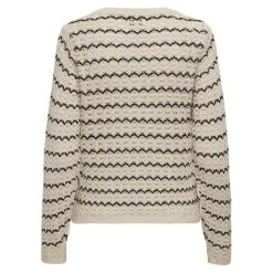Onlasa Ls Structure O-Neck Noos Knt noir en coton Nell